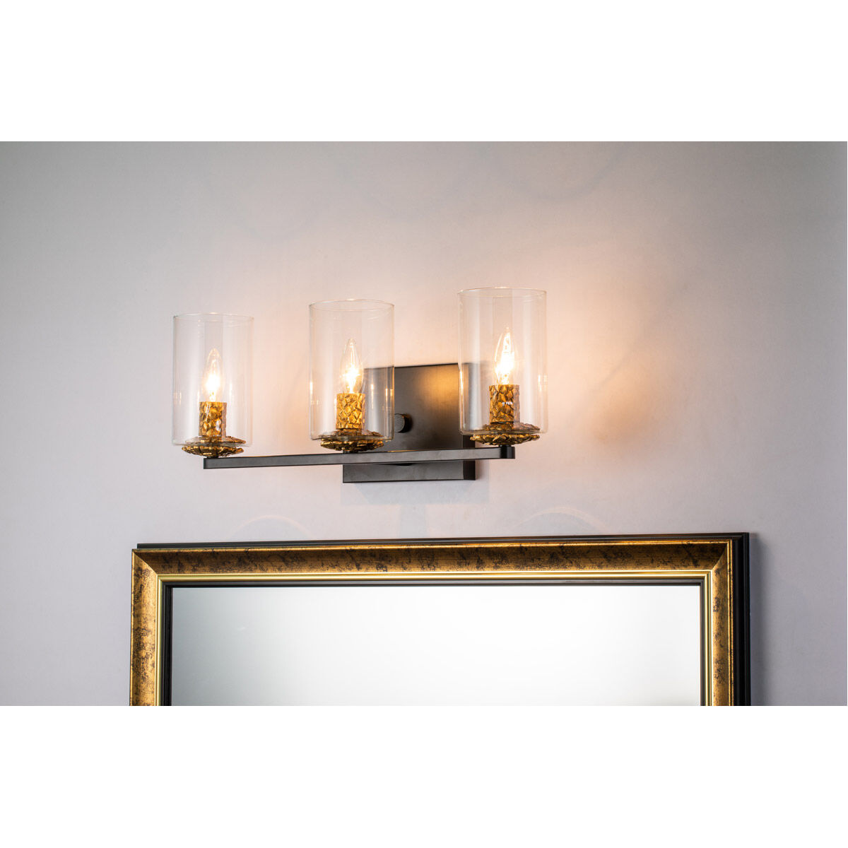 Bolivar 3 Light 23 inch MB Bath Light Wall Light in Matte Black